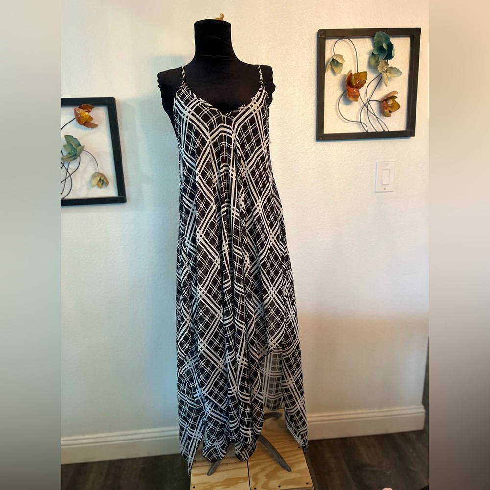Black & White plaid Maxi Dress
